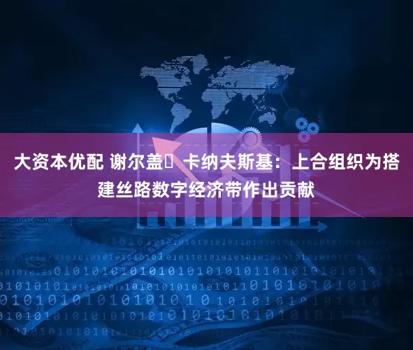 大资本优配 谢尔盖・卡纳夫斯基：上合组织为搭建丝路数字经济带作出贡献